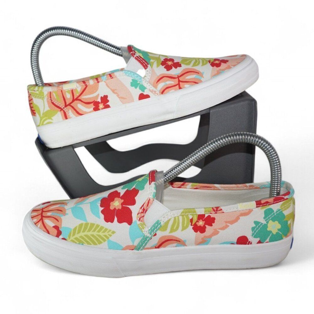 Keds Double Decker Slip-on Casual Sneakers "Tropical Floral" WF67201 Women's 7.5